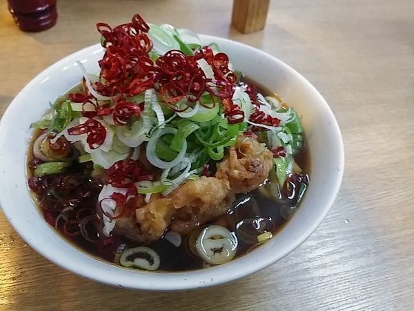 「ジャンボゲソそば」@一由そば 日暮里店の写真