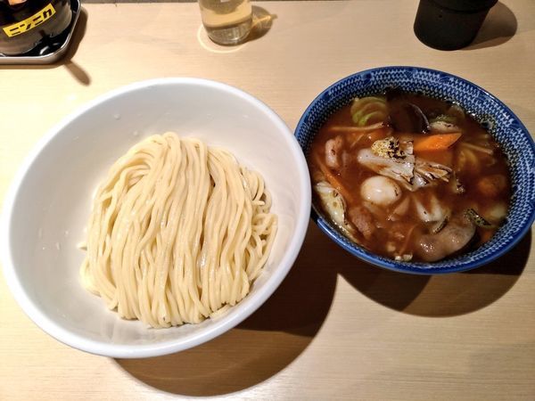 「ゲリラ限定 中華あんかけ風つけ汁の広東つけ麺」@らー麺 アオキジの写真