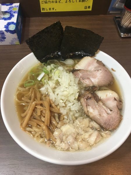 「中華そば  タマネギ  背脂」@煮干し中華そば 山形屋の写真