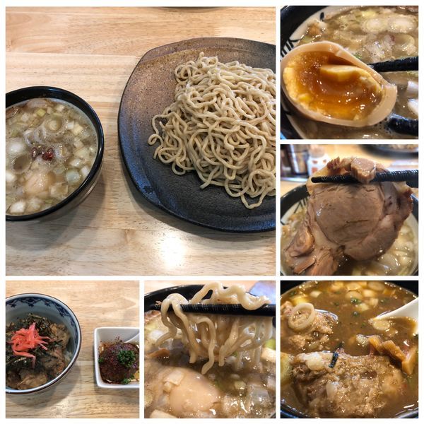 「味玉つけそば（ニボ濃いめ）＋カレー玉（辛め）」@中華そば専門 とんちぼの写真