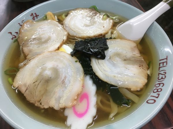 「手打ちチャーシューメン 大盛り 650円」@ふじみ食堂の写真