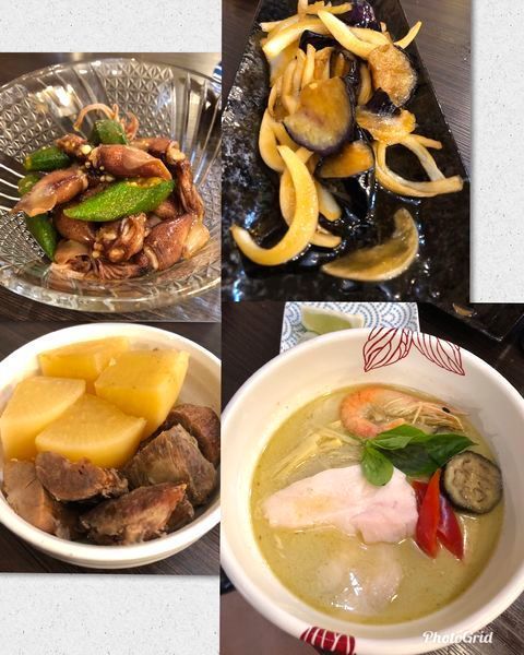 「限定・グリーンカレー鶏白湯」@麺処 あす花の写真