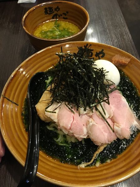 「【限定】特製生海苔と南高梅のまぜつけそば」@麺や でこの写真