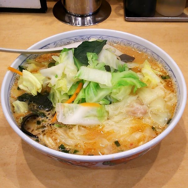 「ハイブレンドみそ野菜ラーメン＋わんたん」@麺工房 男爵 市川本店の写真