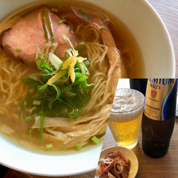 「塩そば＋プレミアムモルツ（小瓶）」@中華そば 和渦 TOKYOの写真