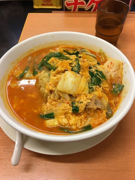 「チゲみそラーメン（大盛）」@日高屋 北松戸店の写真