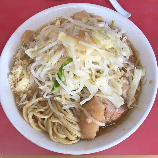 「小￥６５０＋生玉子」@ラーメン二郎 環七一之江店の写真