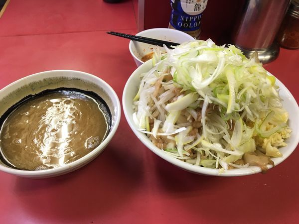 「つけ麺  ネギ  玉子  ニンニク  アブラ」@ラーメン二郎 桜台駅前店の写真