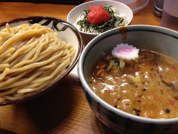 「つけ麺＋明太子ごはん」@銀座 朧月の写真