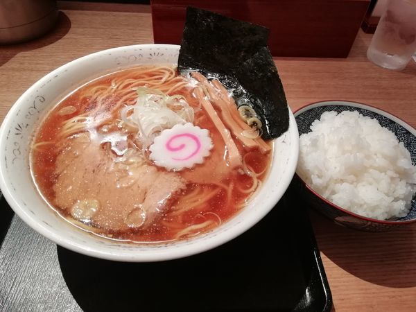 「中華そば+ライス」@中華そば 勝本の写真