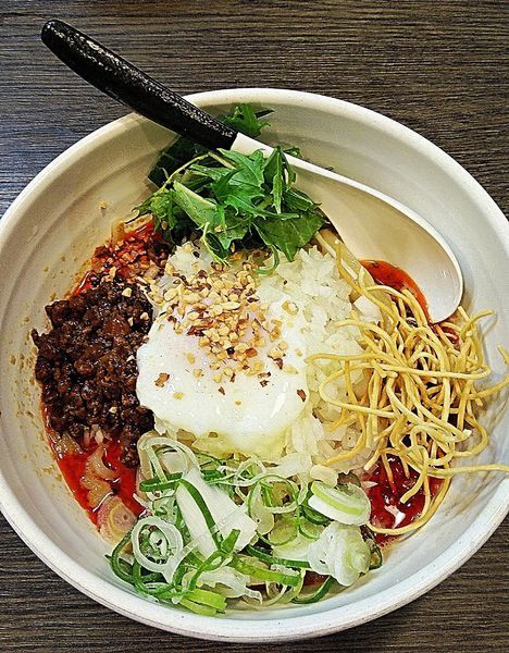 「ピリ辛坦々油そば 950円」@麺家 あべの 神宮前の写真