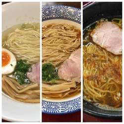潮らーめん、醤油そば、酸辣麺シェア
