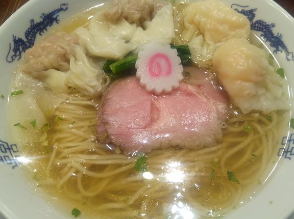 「山椒そば（肉・海老ワンタン各2個）+味付き替え玉」@中華蕎麦にし乃の写真