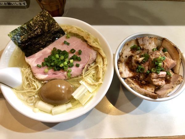 「【限定】鶏と水の塩らーめん＋日替わりごはんセット」@麺屋 扇 SENの写真