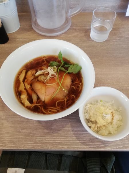 「醤油そば800円鶏タルタル丼50円」@中華そば 和渦 TOKYOの写真