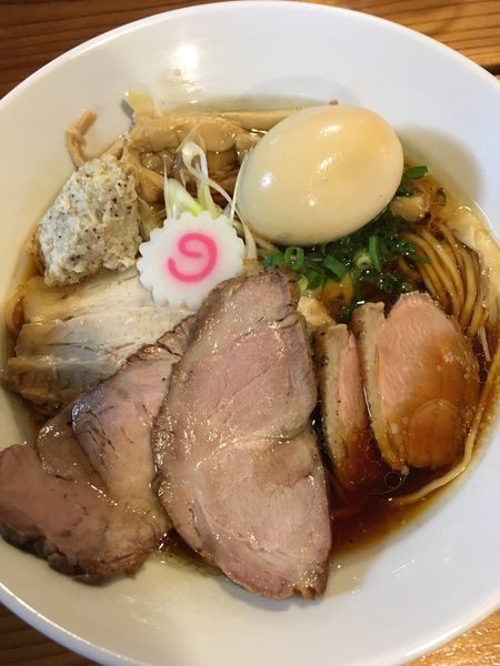 「鴨中華そば特製＋トッピング」@はりけんラーメン 南店の写真