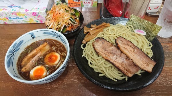 「つけそば（並） 800円 + 賄いチャーシュー丼 280円」@麺屋こうきの写真