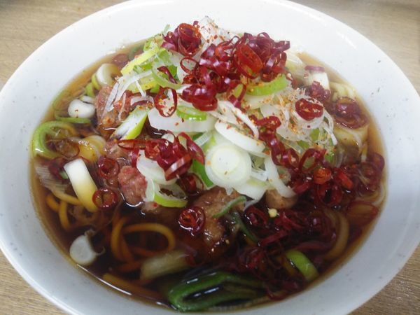 「ジャンボゲソそば」@一由そば 日暮里店の写真