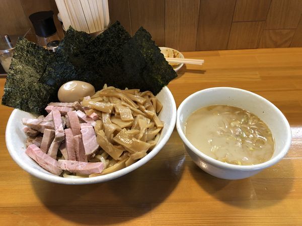 「【5周年記念】チャーシューメンマつけ麺+海苔+ビール」@麺屋 永太の写真