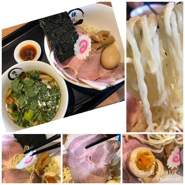 「極醤油つけ麺 味玉・チャーシュー 1300円」@らーめん鏡花 ららぽーと立川立飛店の写真