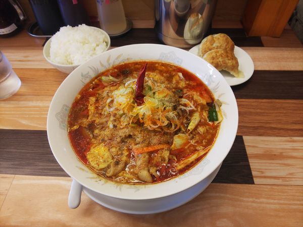 「野菜マーラーメンAセット」@ラーメン餃子 なか屋の写真