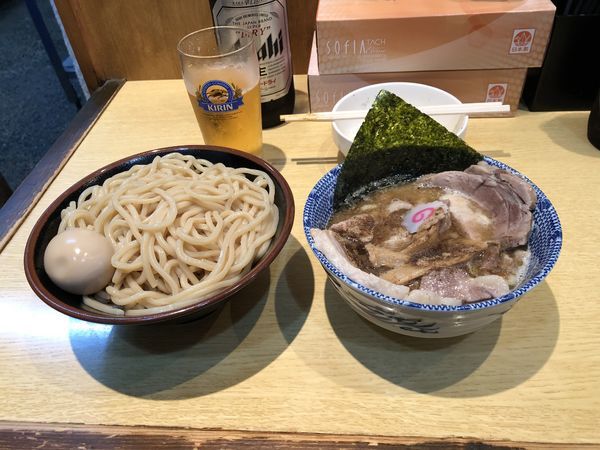 「つけチャーシュー+ビール」@くり山の写真