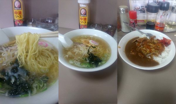 「ラーメン(塩)+半カレーライスの『Bセット(￥800)』」@カツミ軒の写真