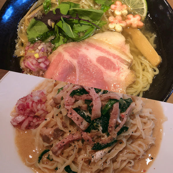 「しお+まぜボナーラ」@RAMEN Wingの写真