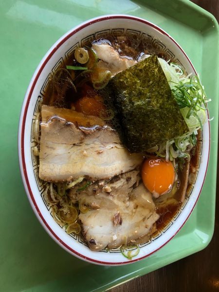 「中華そば（生卵入り、きざみネギ）」@ふくや 吉田四丁目店の写真