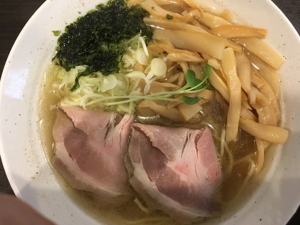 「魚介塩ラーメン 780円（メンマ+100円）」@拉麺 ほそやの写真