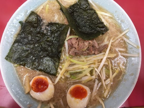 「ネギラーメン 620円（味付玉子+60円）」@ラーメンショップ 牛久結束店の写真