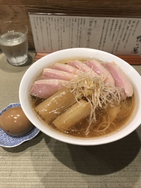 「鴨ワンタン麺+鴨コンフィ+味玉」@らーめん 鴨to葱の写真