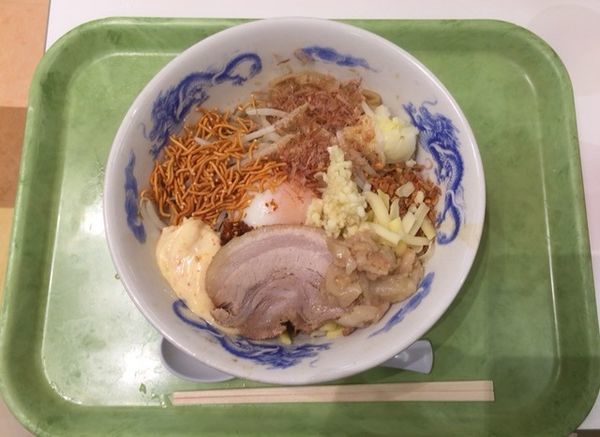 「まぜそば 並 全部マシ」@ジャンクガレッジ イオンレイクタウンmori店の写真