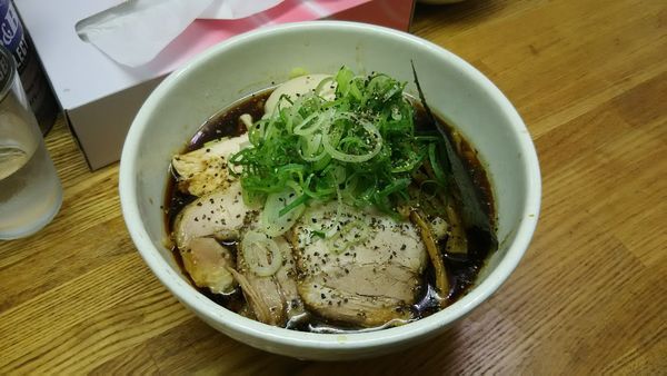 「ポークホルモンブラック中華そば （￥950）」@麺や 福一の写真