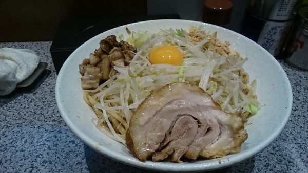 「汁なしそば・大(ニンニク抜きヤサイアブラ)￥９００」@ラーメン宮郎の写真