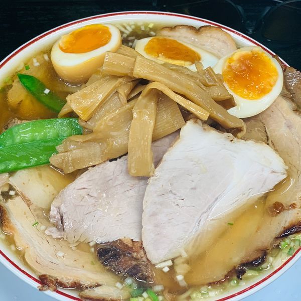 「KING特盛超中華そばとバター肉ごはん中」@中華そば みずさわ屋の写真