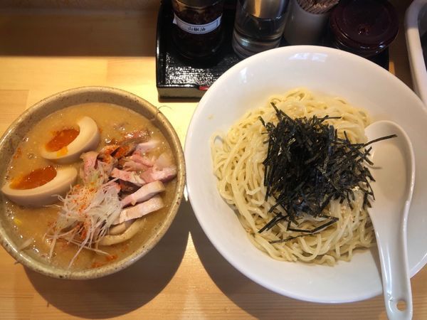 「味噌つけそば 中盛り＋味玉」@中華つけそば 健優の写真