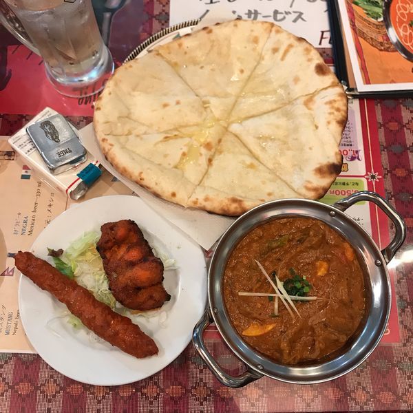 「チーズナンディナーセット」@インド・ネパール料理 FUL BARI 立川店の写真