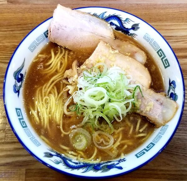 「焦がし生姜醤油らぁめん850円+梅ごはん」@初志貫徹の写真