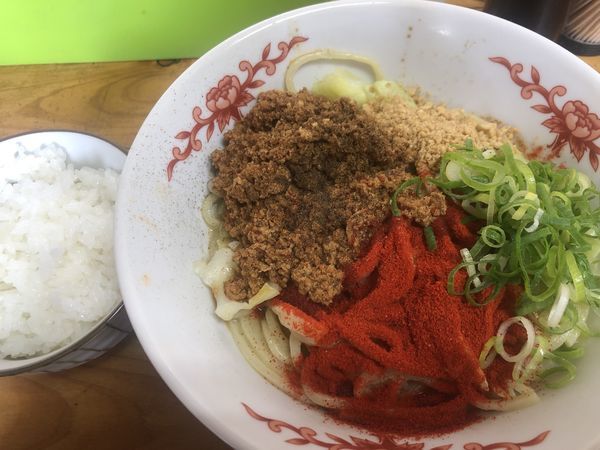 「汁なし担々麺・並+ライス（800+100円）」@自家製麺 てんかの写真