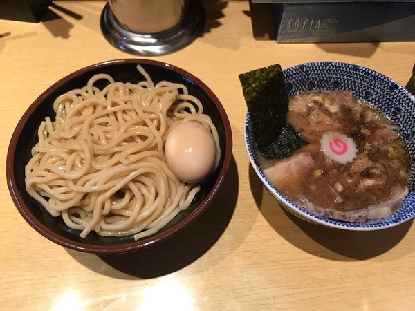 「半チャーシューつけめん＋味玉」@くり山の写真