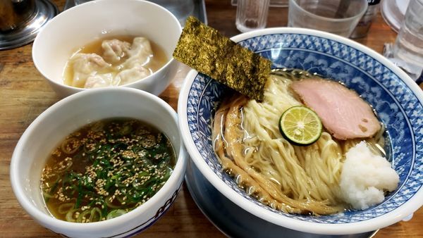 「昆布だし潮ワンタンつけ麺」@流星軒の写真