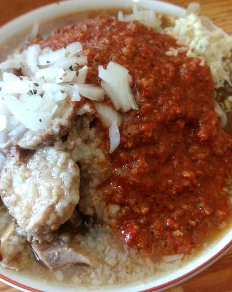 「ぶた入りオロチョンラーメン700円」@にかいやの写真