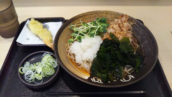 「ぶっかけ鬼おろしそば、海老天（クーポン）」@ゆで太郎 谷田部店の写真