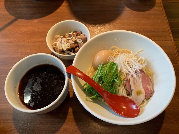 「醤油清湯つけ麺＋ゴロチャ」@麺屋 翔 品川店の写真
