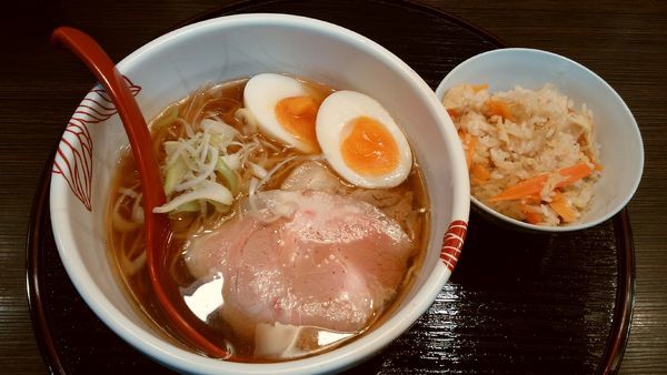 「【一周年限定】極＋味玉¥850-炊き込みご飯 無料」@麺処 あす花の写真