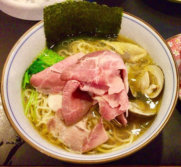 「蛤そば & カンパチと鮪の握り」@中華そば 四つ葉の写真