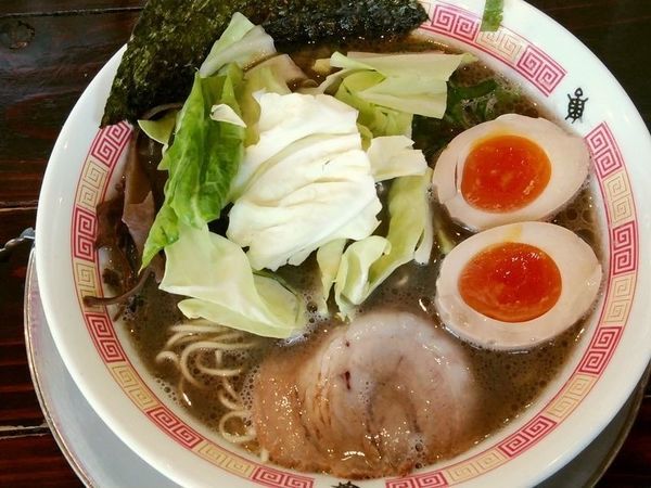 「亀ラーメン＋半熟玉子」@めん屋 亀久の写真