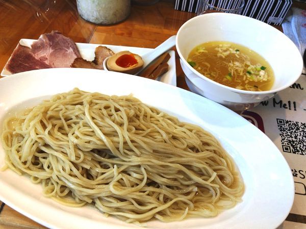 「貝だしつけ麺（塩・中）＋半餃子」@貝だしラーメン 黒船SECONDの写真