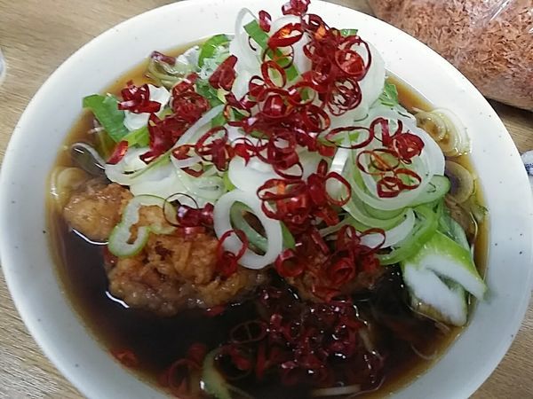 「ジャンボゲソそば」@一由そば 日暮里店の写真